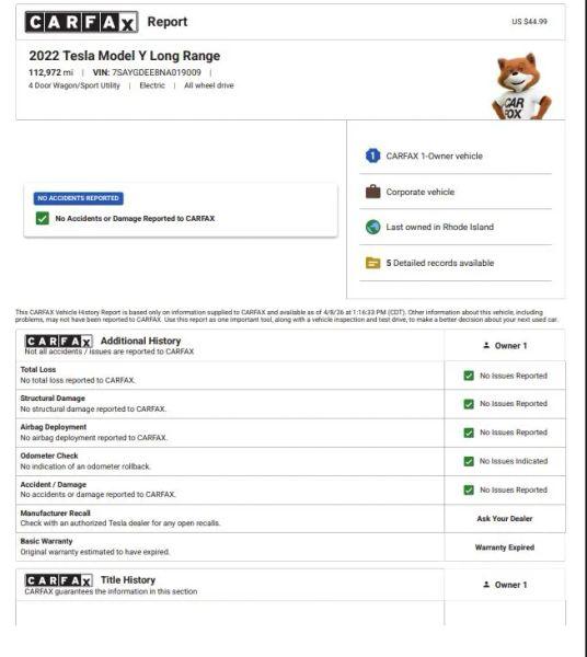 2022 Tesla Model Y Long Range Dual Motor All-Wheel Drive