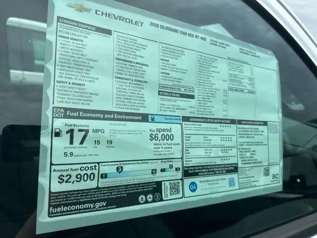 2026 Chevrolet Silverado 1500 4WD Regular Cab Long Bed WT