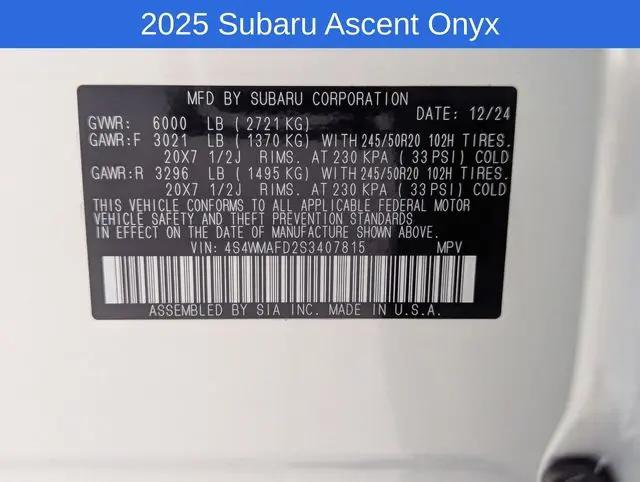 2025 Subaru Ascent Onyx Edition 7-Passenger