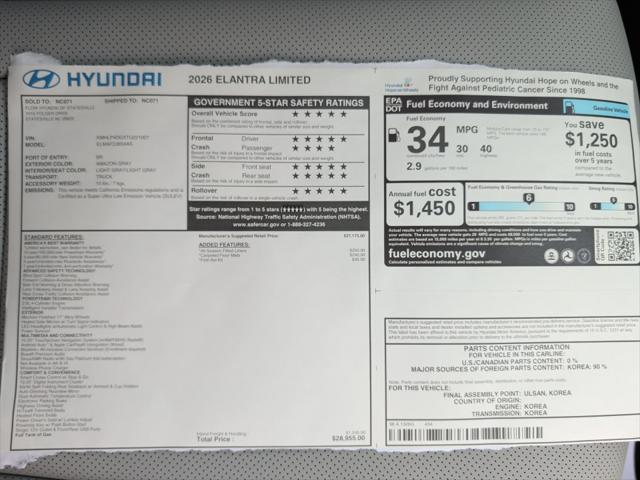2026 Hyundai Elantra Limited