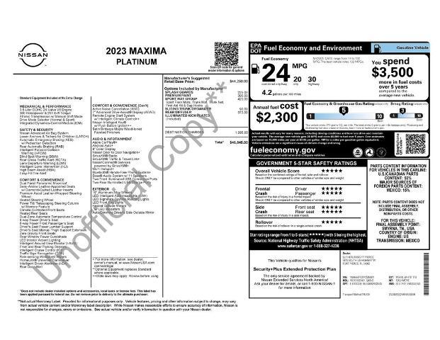 2023 Nissan Maxima Platinum Xtronic CVT