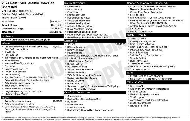 2024 Ram 1500 Laramie Crew Cab 4x2 5'7" Box