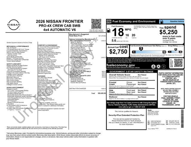 2026 Nissan Frontier Crew Cab PRO-4X 4x4