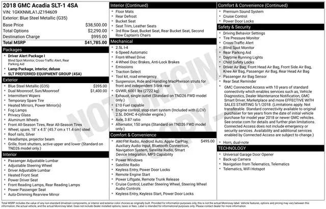2018 GMC Acadia SLT-1