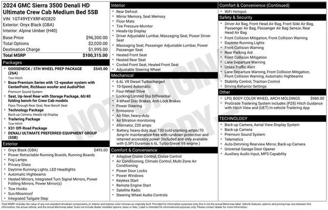 2024 GMC Sierra 3500HD 4WD Crew Cab Standard Bed Denali Ultimate