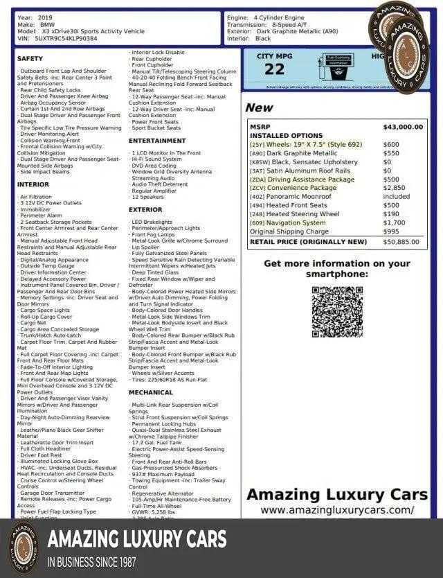 2019 BMW X3 xDrive30i for sale in Snellville, GA