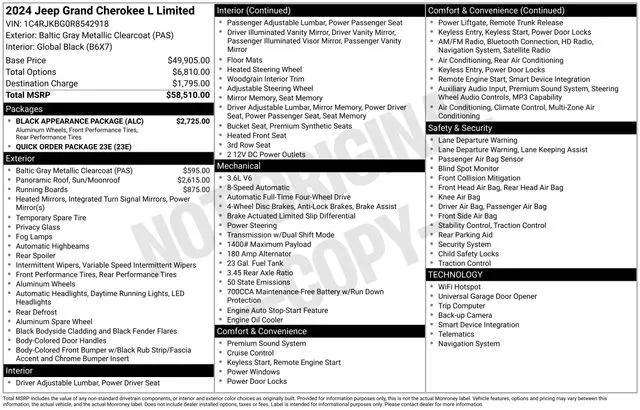 2024 Jeep Grand Cherokee L Limited 4x4