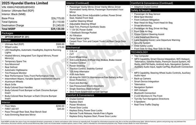 2025 Hyundai Elantra Limited