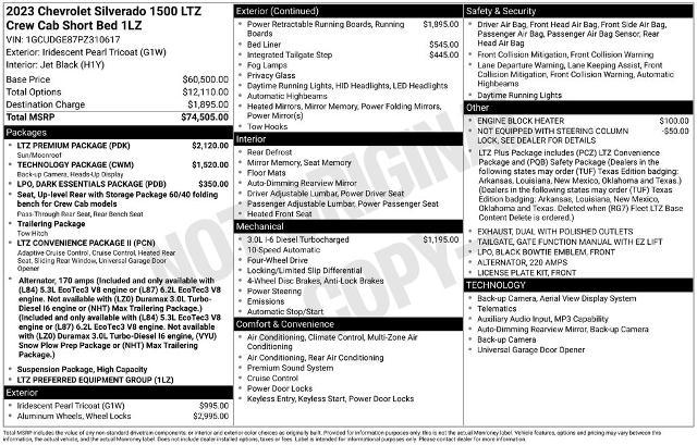 2023 Chevrolet Silverado 1500 4WD Crew Cab Short Bed LTZ