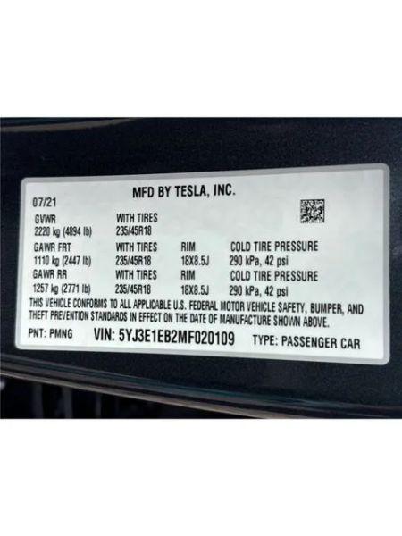 2021 Tesla Model 3 Long Range Dual Motor All-Wheel Drive