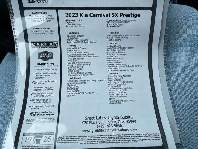 2023 Kia Carnival MPV SX Prestige