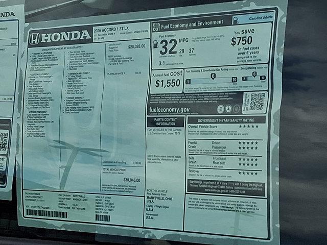 2026 Honda Accord Sedan LX