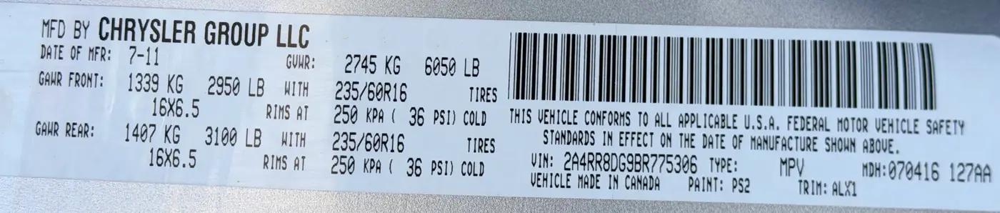 2011 Chrysler Town & Country Touring-L