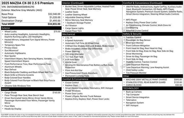 2025 Mazda CX-30 2.5 S Premium Package