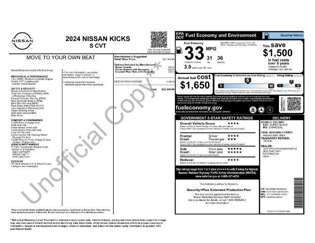 2024 Nissan Kicks S Xtronic CVT
