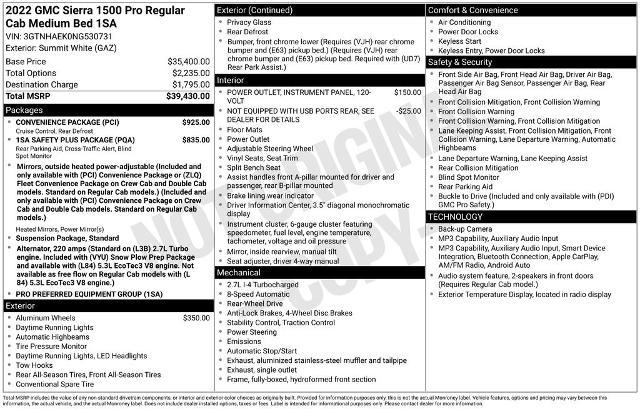 2022 GMC Sierra 1500 2WD Regular Cab Standard Box Pro