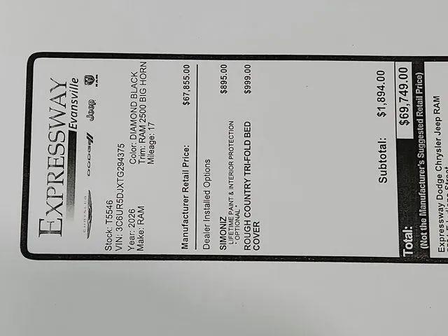2026 Ram 2500 Big Horn Crew Cab 4x4 6'4" Box