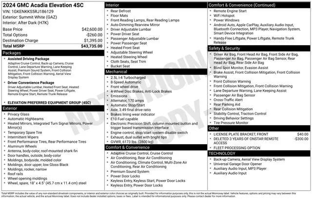2024 GMC Acadia FWD Elevation