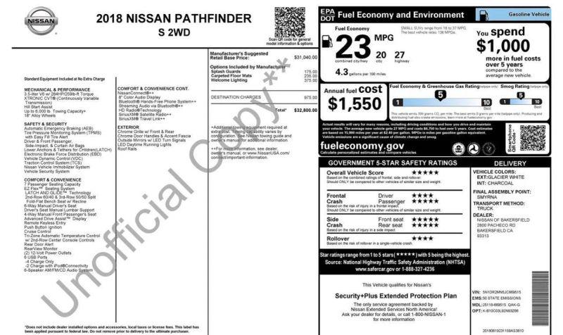 2018 Nissan Pathfinder S