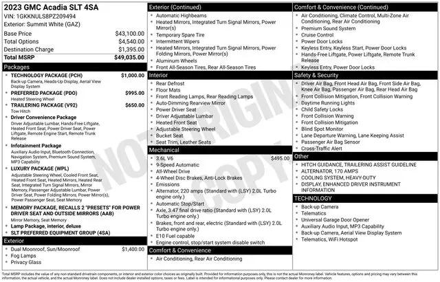 2023 GMC Acadia AWD SLT