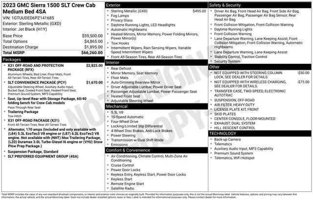 2023 GMC Sierra 1500 4WD Crew Cab Standard Box SLT