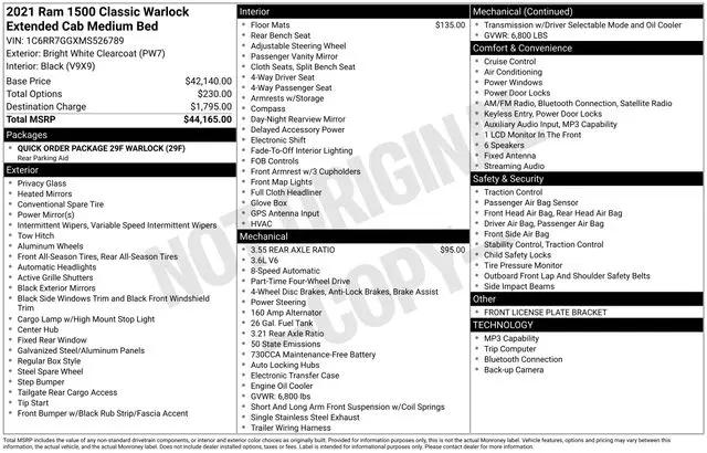 2021 Ram 1500 Warlock Quad Cab 4x4 6'4" Box