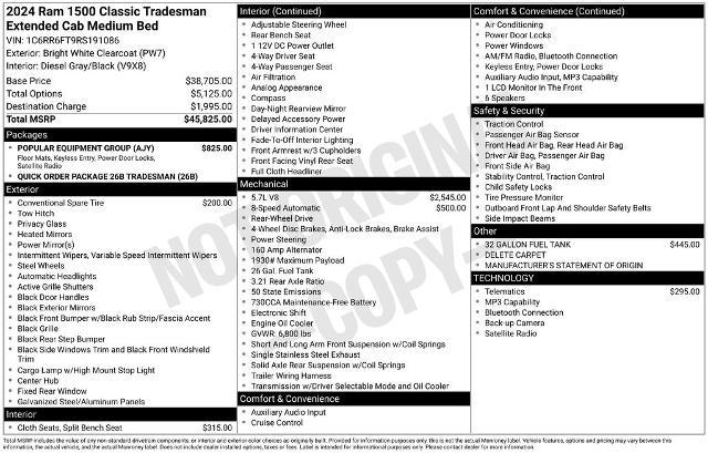 2024 Ram 1500 Classic Tradesman Quad Cab 4x2 6'4" Box