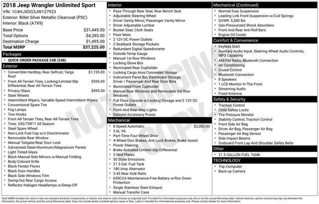 2018 Jeep Wrangler Unlimited Sport 4x4