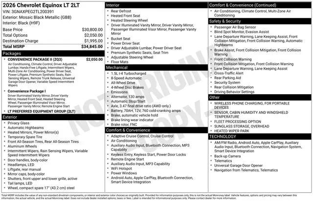 2026 Chevrolet Equinox AWD LT