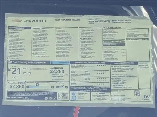 2026 Chevrolet Traverse AWD RS