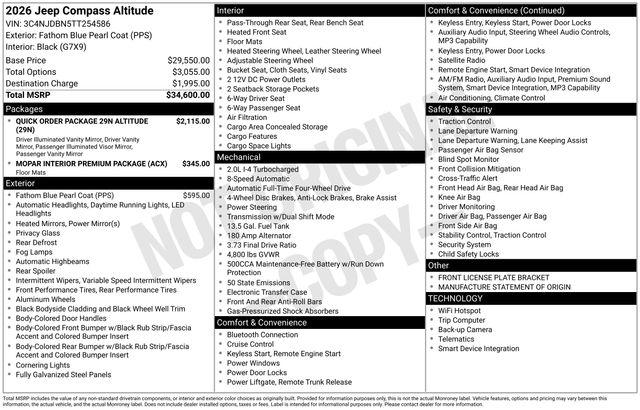 2026 Jeep Compass Latitude Altitude