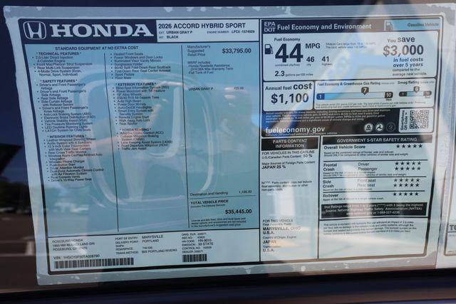 2026 Honda Accord Sedan Sport