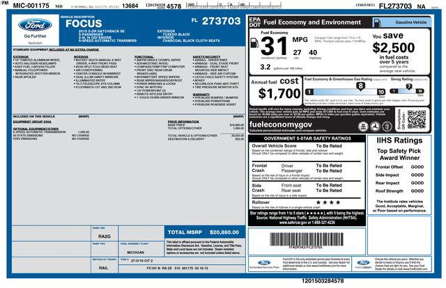 2015 Ford Focus SE for sale in Cockeysville, MD
