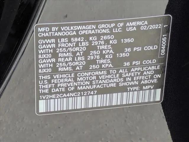 2022 Volkswagen Atlas Cross Sport 3.6L V6 SE w/Technology