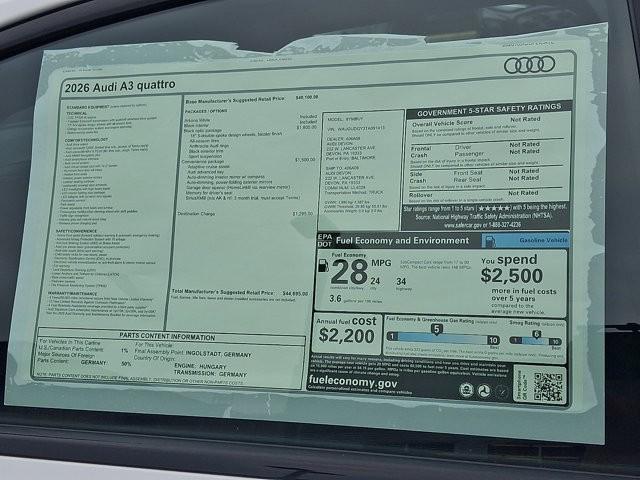 2026 Audi A3 Premium Plus 40 TFSI quattro S tronic