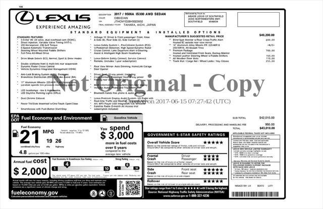 2017 Lexus IS 300 300