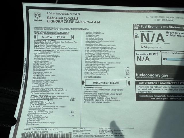 2026 Ram 4500 Chassis Cab Tradesman/Big Horn