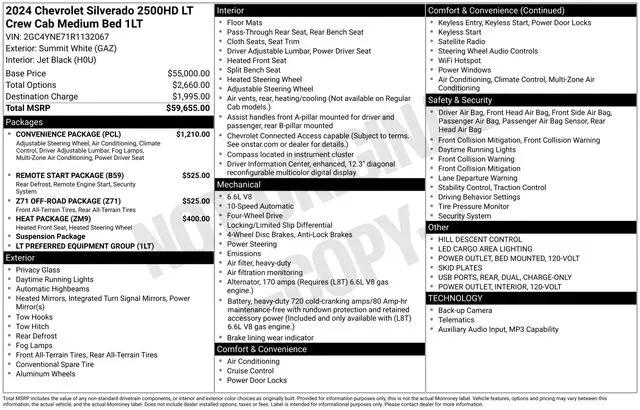 2024 Chevrolet Silverado 2500HD 4WD Crew Cab Standard Bed LT