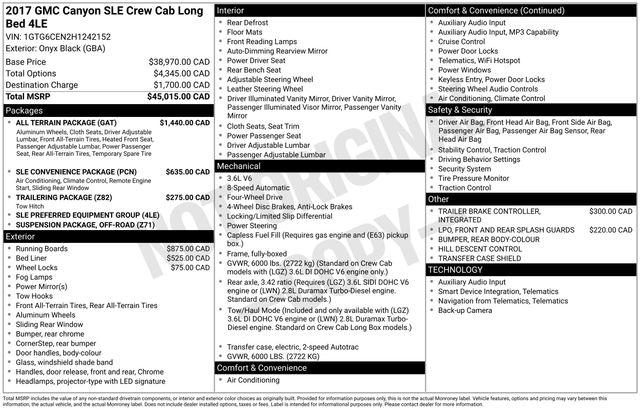 2017 GMC Canyon SLE