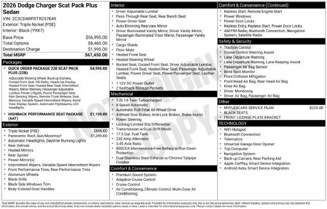 2026 Dodge Charger Scat Pack Plus 4-Door AWD