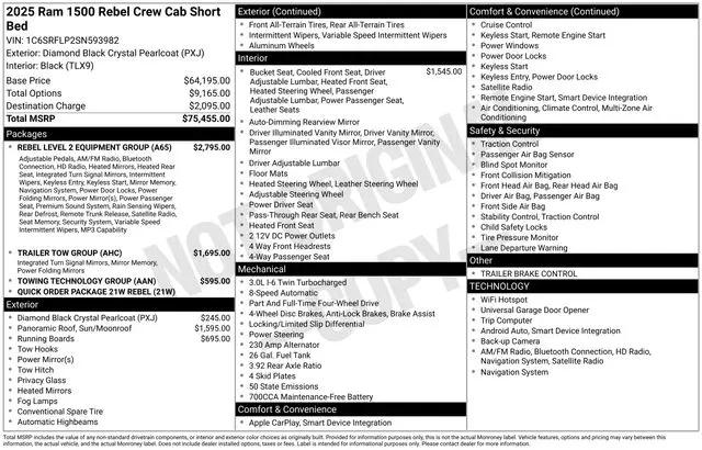 2025 Ram 1500 Rebel Crew Cab 4x4 5'7" Box