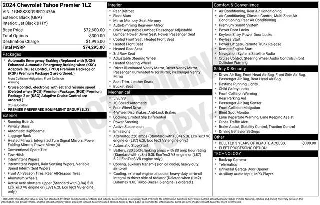 2024 Chevrolet Tahoe 4WD Premier