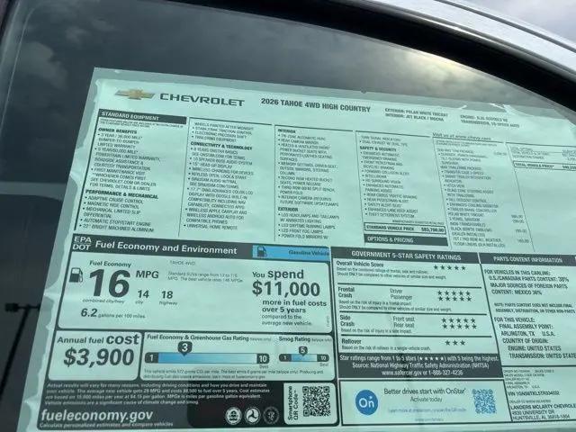2026 Chevrolet Tahoe 4WD High Country