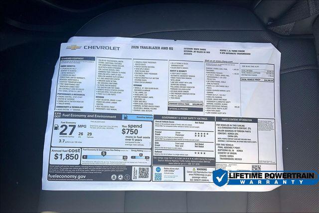 2026 Chevrolet TrailBlazer AWD RS