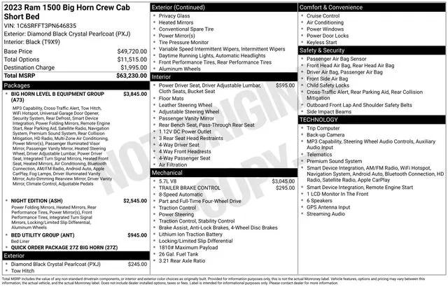 2023 Ram 1500 Big Horn Crew Cab 4x4 5'7" Box