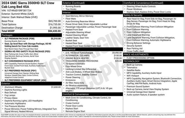 2024 GMC Sierra 3500HD 4WD Crew Cab Long Bed SLT