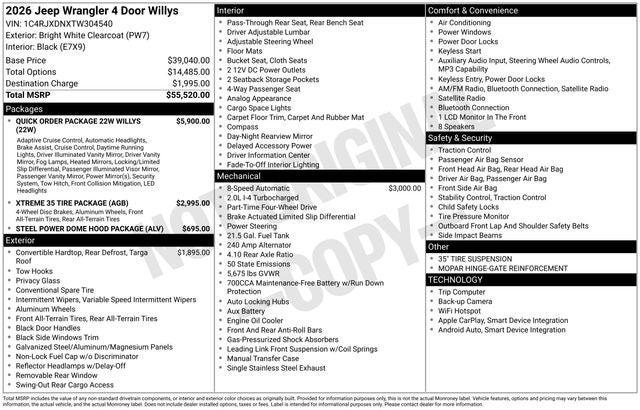 2026 Jeep Wrangler 4-Door Willys 4x4