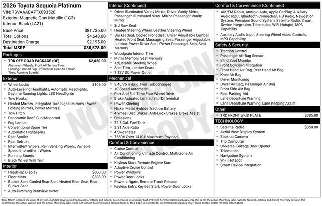 2026 Toyota Sequoia Platinum