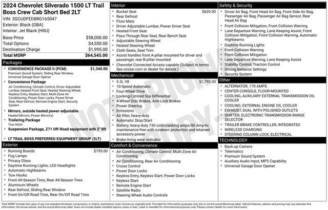 2024 Chevrolet Silverado 1500 4WD Crew Cab Short Bed LT Trail Boss