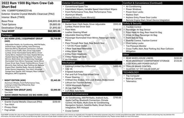 2022 Ram 1500 Big Horn Crew Cab 4x4 5'7" Box
